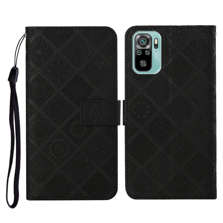 For Xiaomi Redmi Note 10 4G Ethnic Style Embossed Pattern Horizontal Flip Leather Case with Holder & Card Slots & Wallet & Lanyard