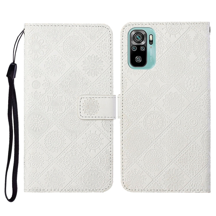 For Xiaomi Redmi Note 10 4G Ethnic Style Embossed Pattern Horizontal Flip Leather Case with Holder & Card Slots & Wallet & Lanyard