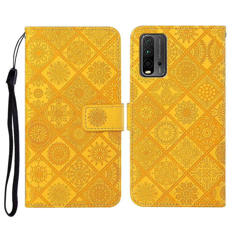 For Xiaomi Redmi 9T Ethnic Style Embossed Pattern Horizontal Flip Leather Case with Holder & Card Slots & Wallet & Lanyard