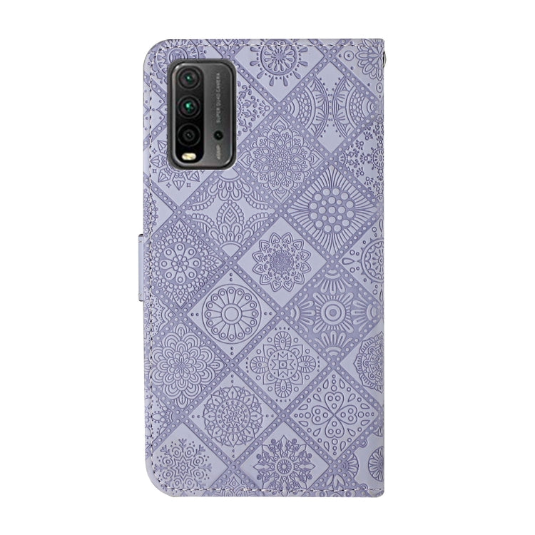 For Xiaomi Redmi 9T Ethnic Style Embossed Pattern Horizontal Flip Leather Case with Holder & Card Slots & Wallet & Lanyard