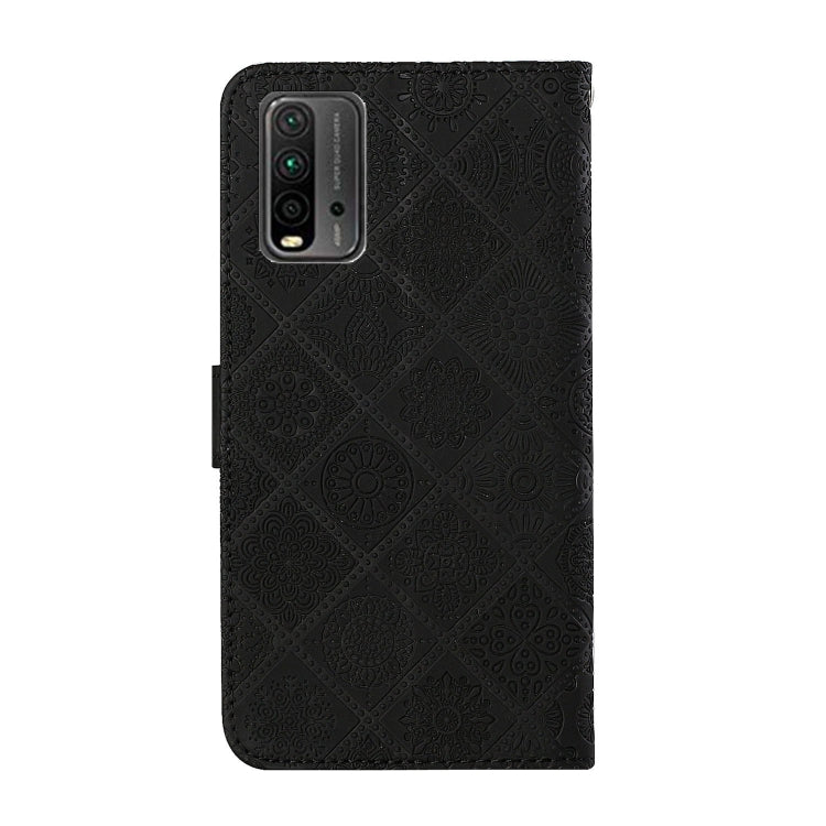 For Xiaomi Redmi 9T Ethnic Style Embossed Pattern Horizontal Flip Leather Case with Holder & Card Slots & Wallet & Lanyard