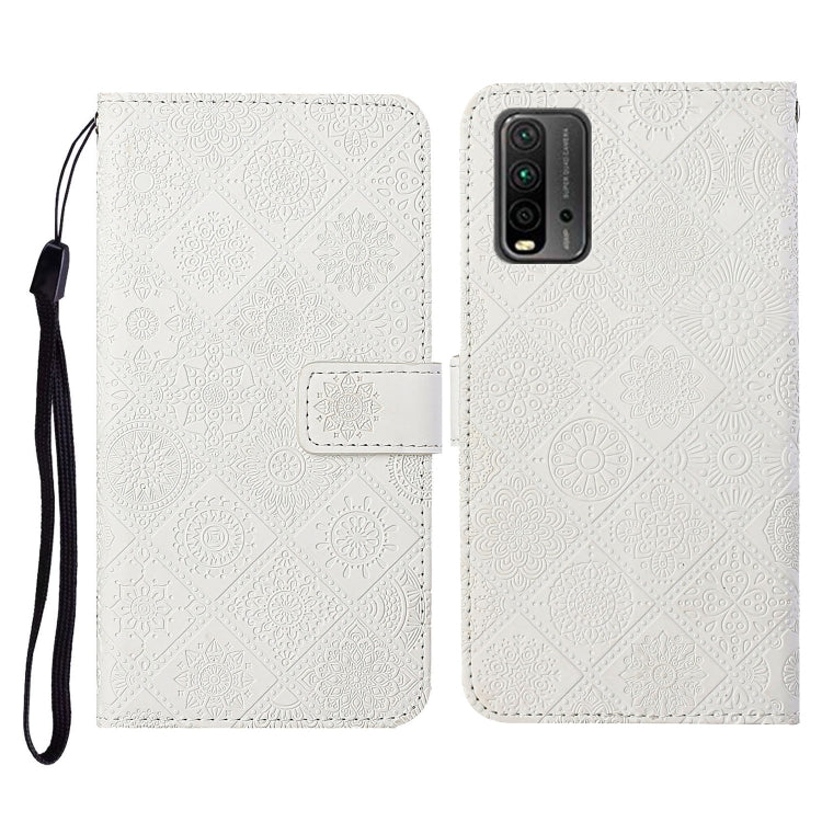 For Xiaomi Redmi 9T Ethnic Style Embossed Pattern Horizontal Flip Leather Case with Holder & Card Slots & Wallet & Lanyard