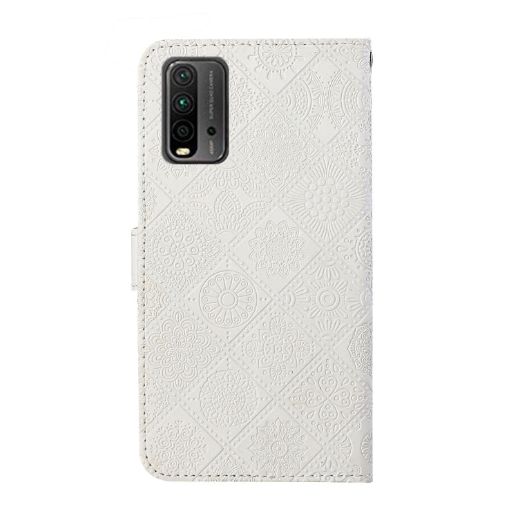 For Xiaomi Redmi 9T Ethnic Style Embossed Pattern Horizontal Flip Leather Case with Holder & Card Slots & Wallet & Lanyard