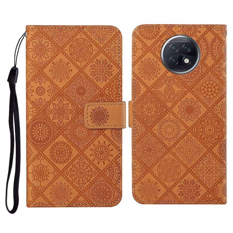 For Xiaomi Redmi Note 9T Ethnic Style Embossed Pattern Horizontal Flip Leather Case with Holder & Card Slots & Wallet & Lanyard