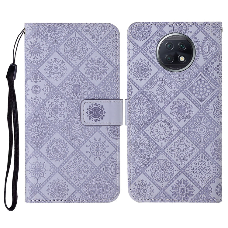 For Xiaomi Redmi Note 9T Ethnic Style Embossed Pattern Horizontal Flip Leather Case with Holder & Card Slots & Wallet & Lanyard