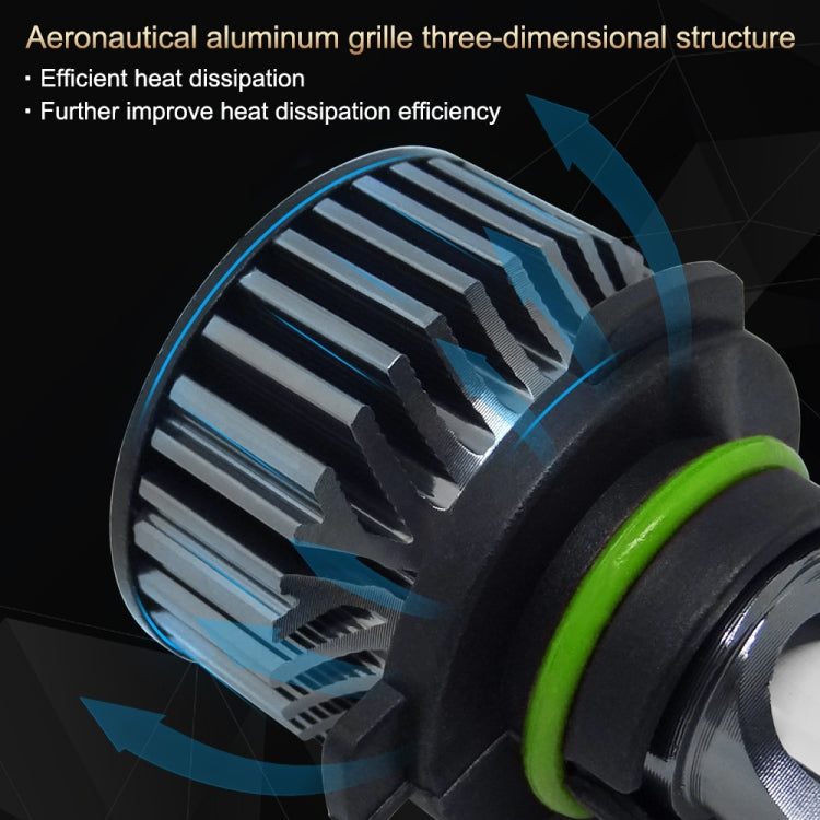 P1 9006 1 Pair 9V-36V / 36W / 6000LM IP68 Green Lime Light Waterproof Car LED Headlight