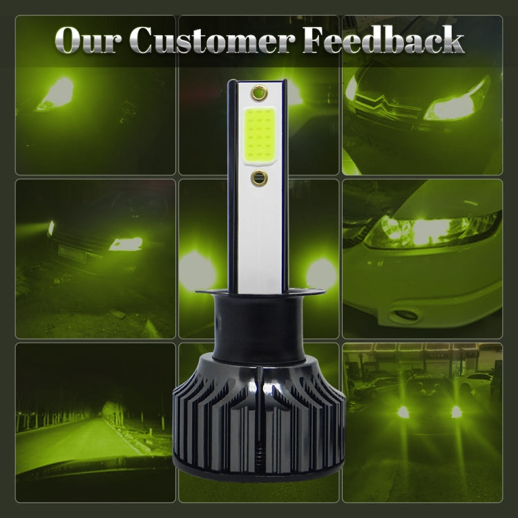 P1 H1 1 Pair 9V-36V / 36W / 6000LM IP68 Green Lime Light Waterproof Car LED Headlight