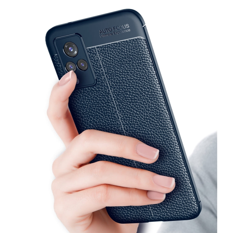 For vivo V21 Litchi Texture TPU Shockproof Case