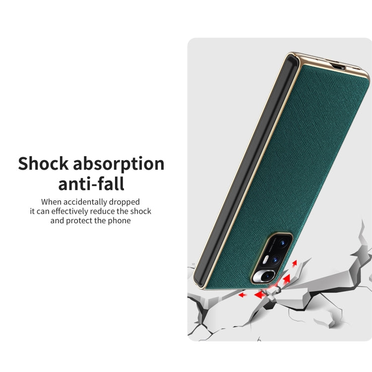 For Xiaomi Mi Mix Fold Electroplated Leather Texture Protective Case