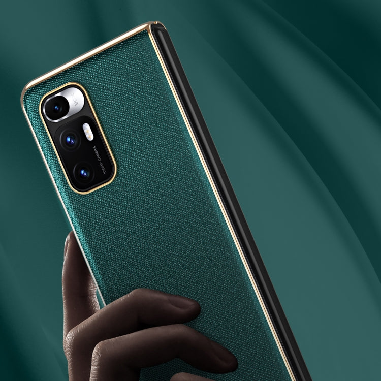 For Xiaomi Mi Mix Fold Electroplated Leather Texture Protective Case