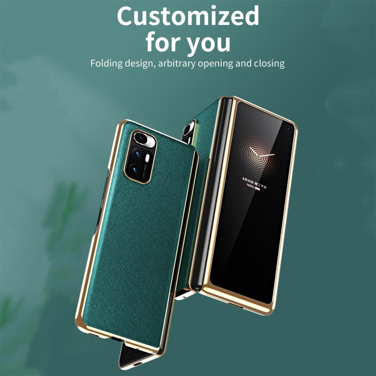 For Xiaomi Mi Mix Fold Electroplated Leather Texture Protective Case