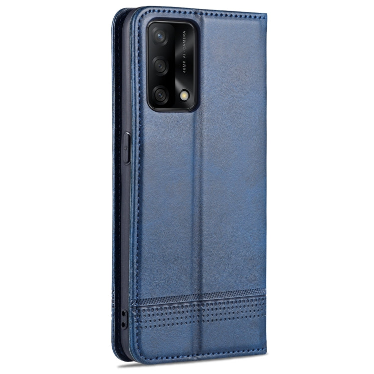 For OPPO A74 4G / F19 AZNS Magnetic Calf Texture Horizontal Flip Leather Case with Card Slots & Holder & Wallet