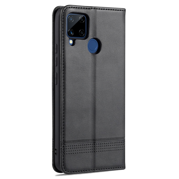 For OPPO Realme C15 / C12 / C25 / Narzo 30A AZNS Magnetic Calf Texture Horizontal Flip Leather Case with Card Slots & Holder & Wallet