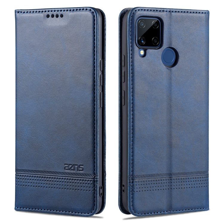 For OPPO Realme C15 / C12 / C25 / Narzo 30A AZNS Magnetic Calf Texture Horizontal Flip Leather Case with Card Slots & Holder & Wallet