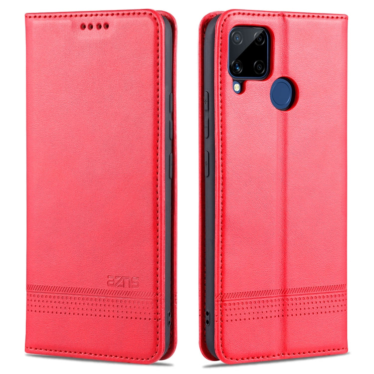 For OPPO Realme C15 / C12 / C25 / Narzo 30A AZNS Magnetic Calf Texture Horizontal Flip Leather Case with Card Slots & Holder & Wallet