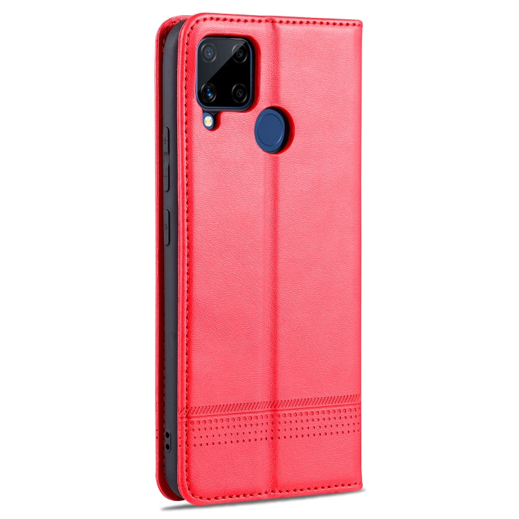 For OPPO Realme C15 / C12 / C25 / Narzo 30A AZNS Magnetic Calf Texture Horizontal Flip Leather Case with Card Slots & Holder & Wallet