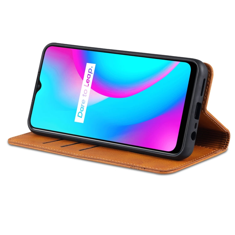 For OPPO Realme C15 / C12 / C25 / Narzo 30A AZNS Magnetic Calf Texture Horizontal Flip Leather Case with Card Slots & Holder & Wallet