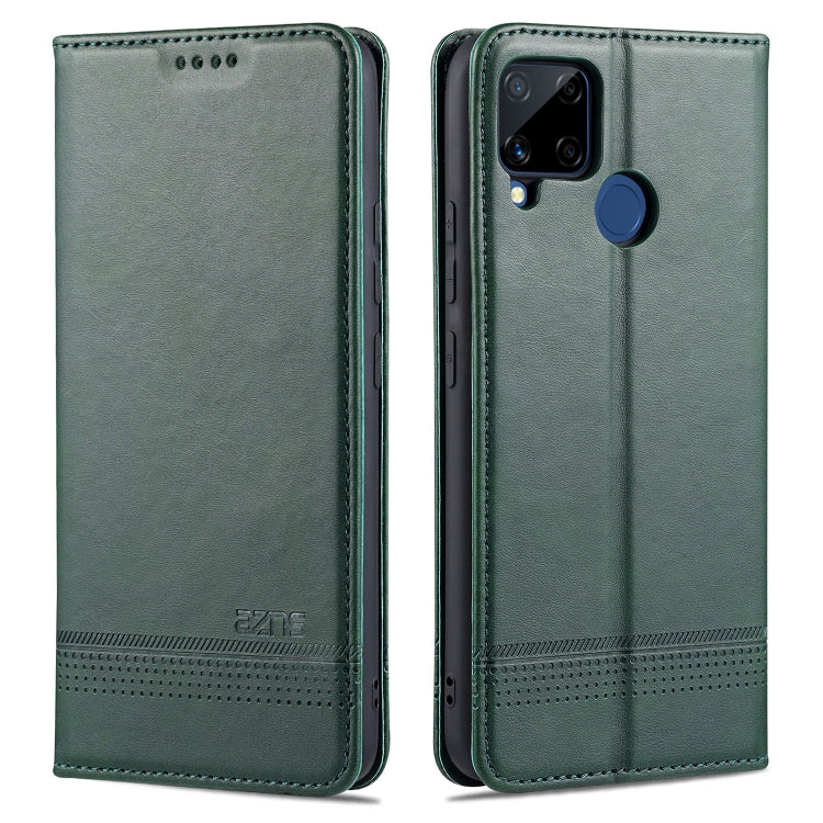 For OPPO Realme C15 / C12 / C25 / Narzo 30A AZNS Magnetic Calf Texture Horizontal Flip Leather Case with Card Slots & Holder & Wallet