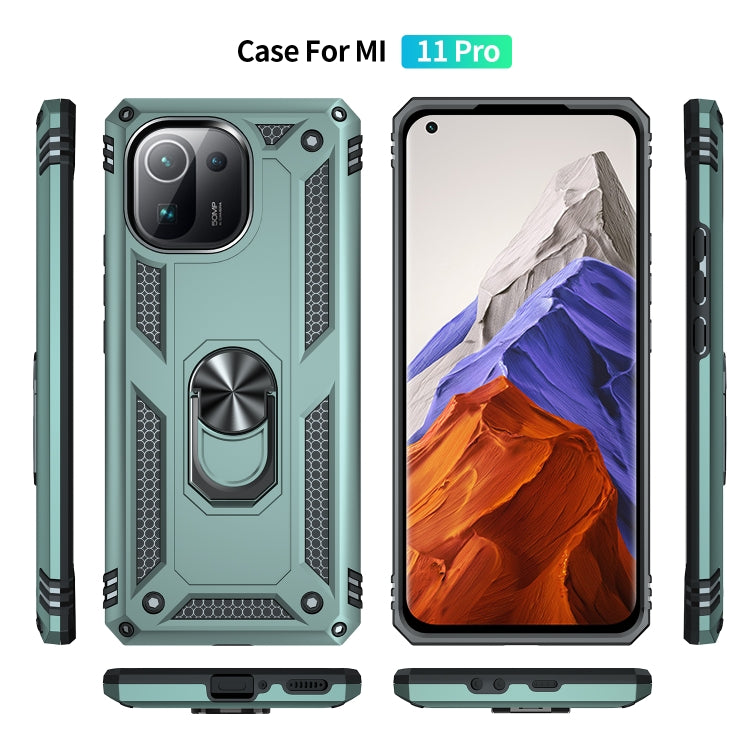 For Xiaomi Mi 11 Pro Shockproof TPU + PC Protective Case with 360 Degree Rotating Holder