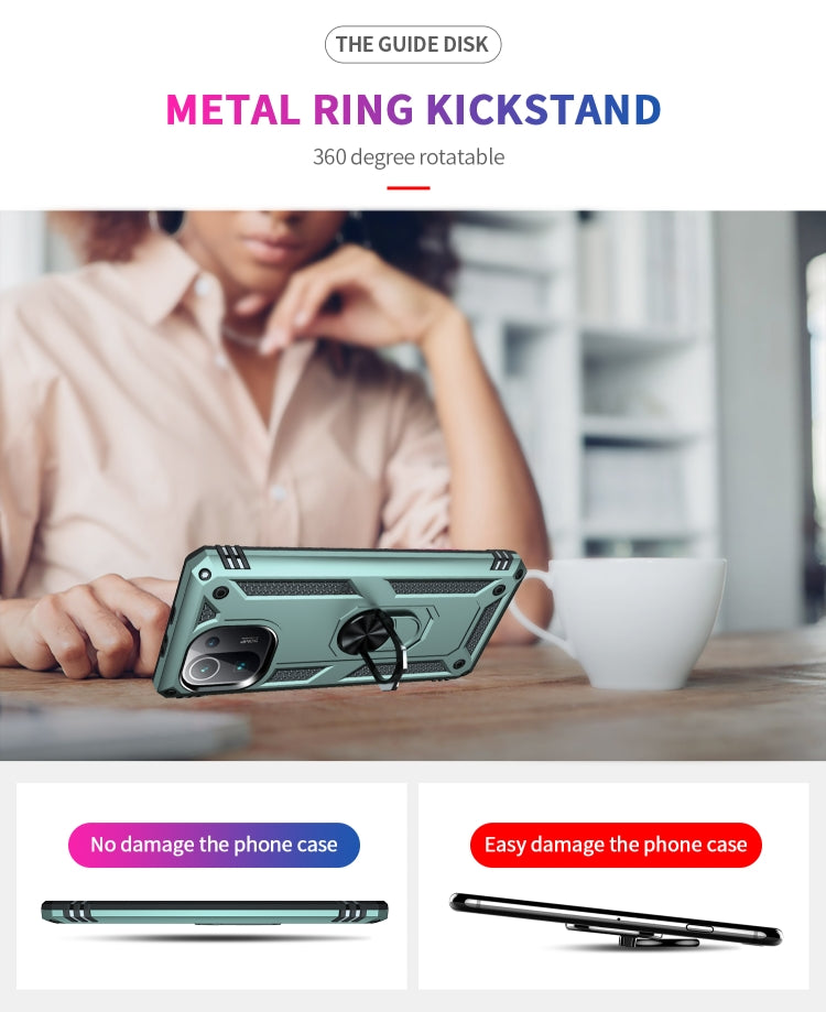 For Xiaomi Mi 11 Pro Shockproof TPU + PC Protective Case with 360 Degree Rotating Holder