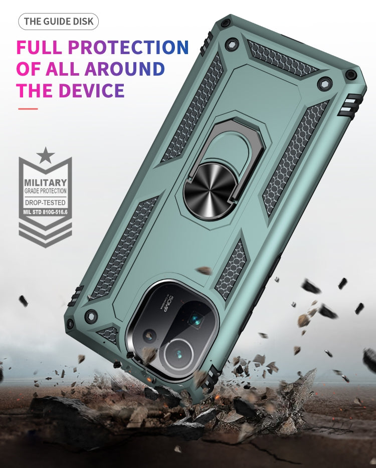 For Xiaomi Mi 11 Pro Shockproof TPU + PC Protective Case with 360 Degree Rotating Holder