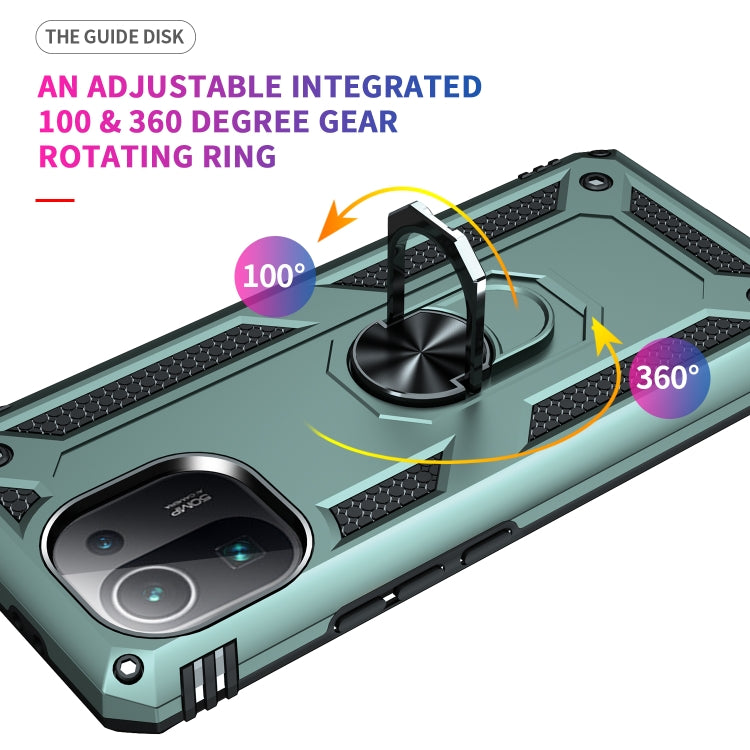 For Xiaomi Mi 11 Pro Shockproof TPU + PC Protective Case with 360 Degree Rotating Holder