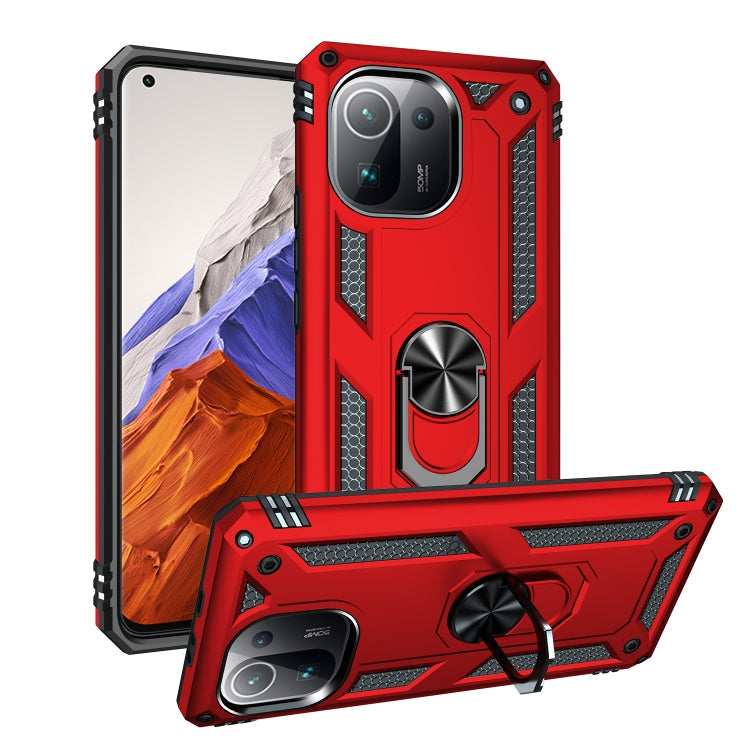 For Xiaomi Mi 11 Pro Shockproof TPU + PC Protective Case with 360 Degree Rotating Holder