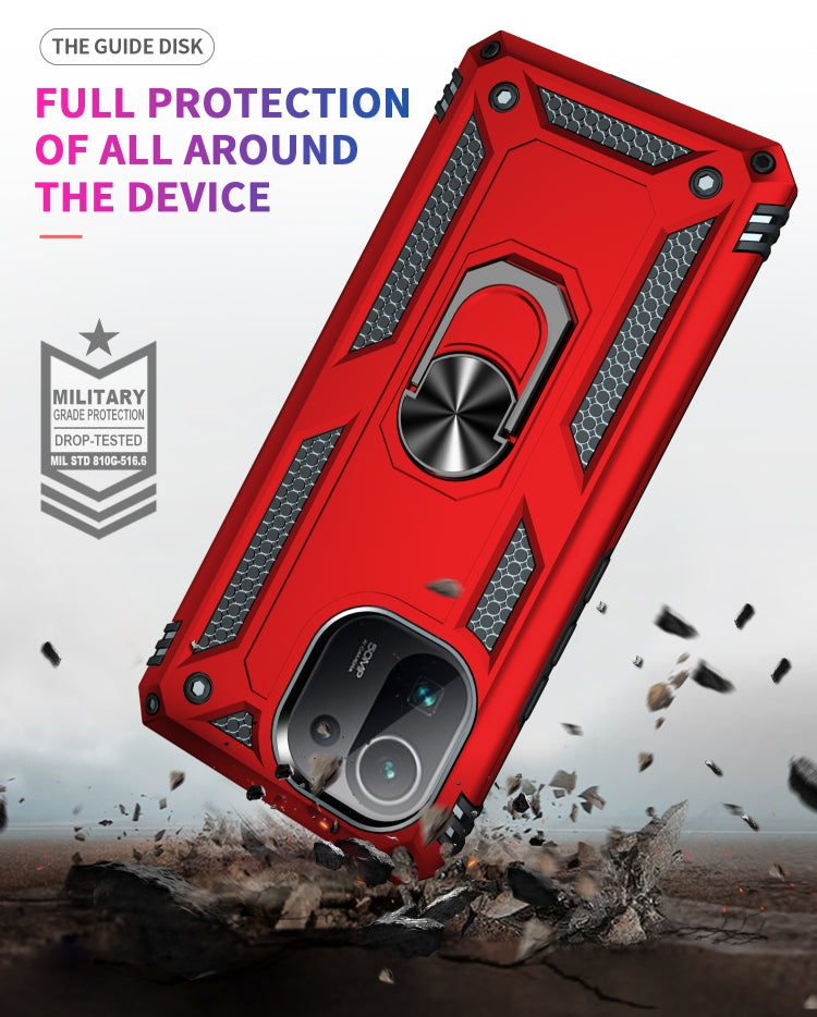 For Xiaomi Mi 11 Pro Shockproof TPU + PC Protective Case with 360 Degree Rotating Holder