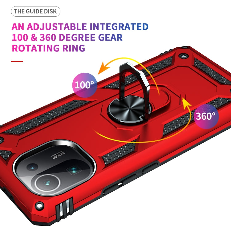 For Xiaomi Mi 11 Pro Shockproof TPU + PC Protective Case with 360 Degree Rotating Holder
