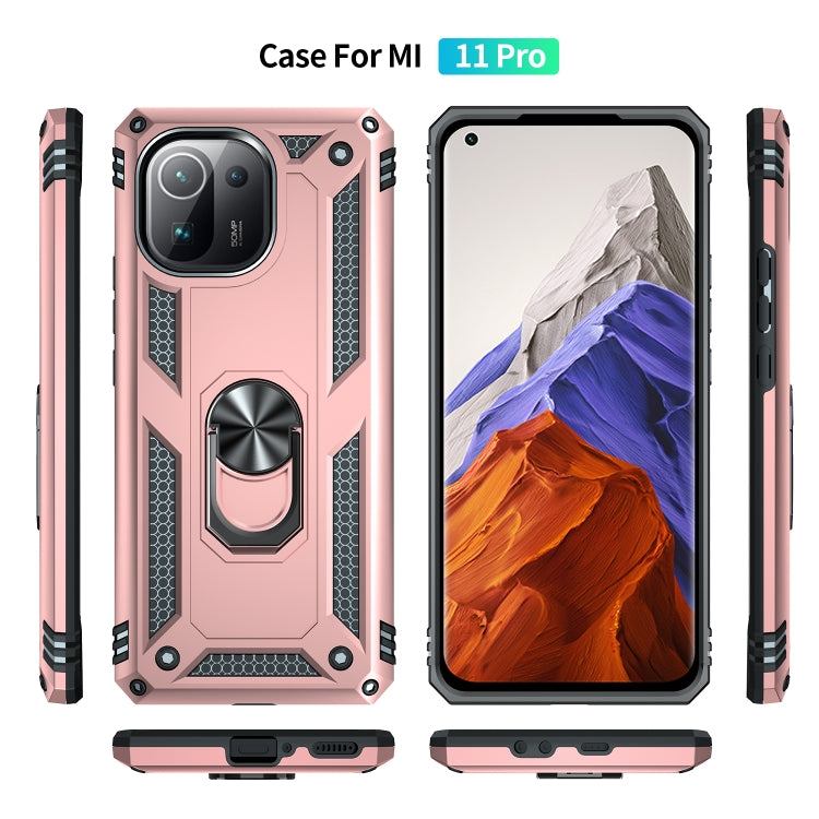 For Xiaomi Mi 11 Pro Shockproof TPU + PC Protective Case with 360 Degree Rotating Holder