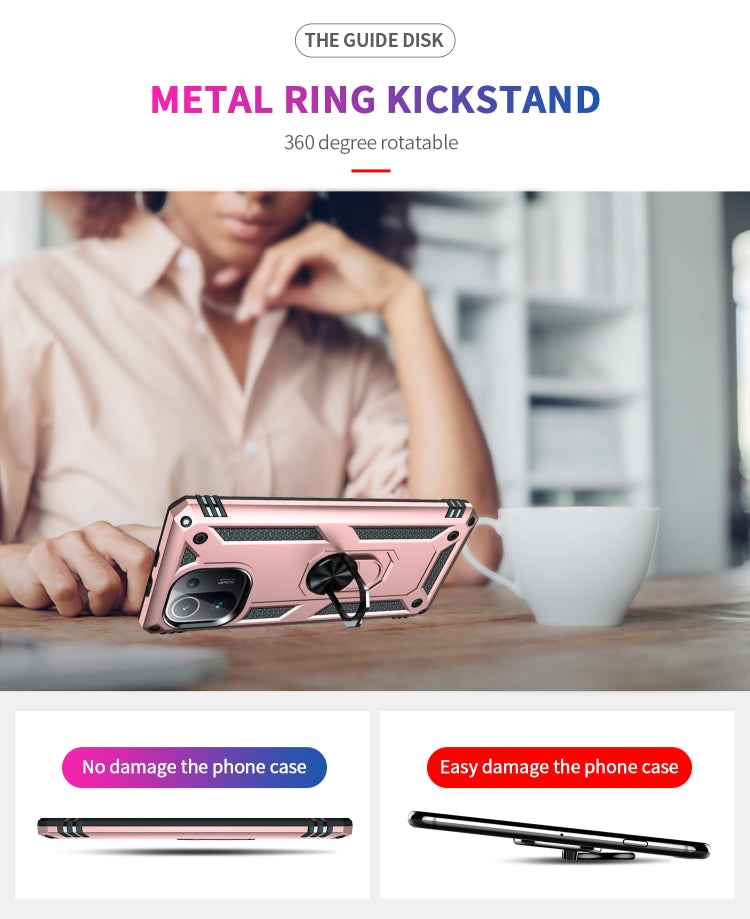 For Xiaomi Mi 11 Pro Shockproof TPU + PC Protective Case with 360 Degree Rotating Holder