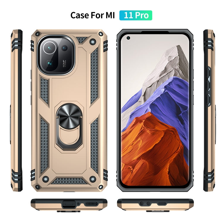 For Xiaomi Mi 11 Pro Shockproof TPU + PC Protective Case with 360 Degree Rotating Holder
