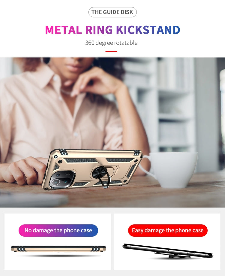 For Xiaomi Mi 11 Pro Shockproof TPU + PC Protective Case with 360 Degree Rotating Holder