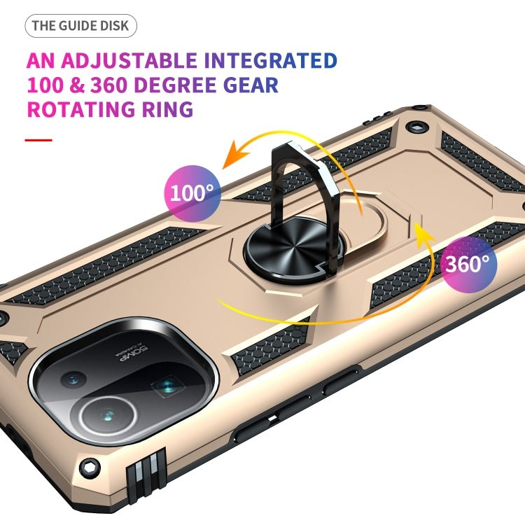 For Xiaomi Mi 11 Pro Shockproof TPU + PC Protective Case with 360 Degree Rotating Holder