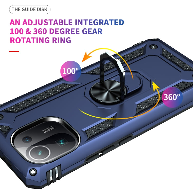 For Xiaomi Mi 11 Pro Shockproof TPU + PC Protective Case with 360 Degree Rotating Holder