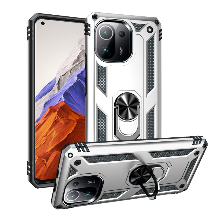 For Xiaomi Mi 11 Pro Shockproof TPU + PC Protective Case with 360 Degree Rotating Holder