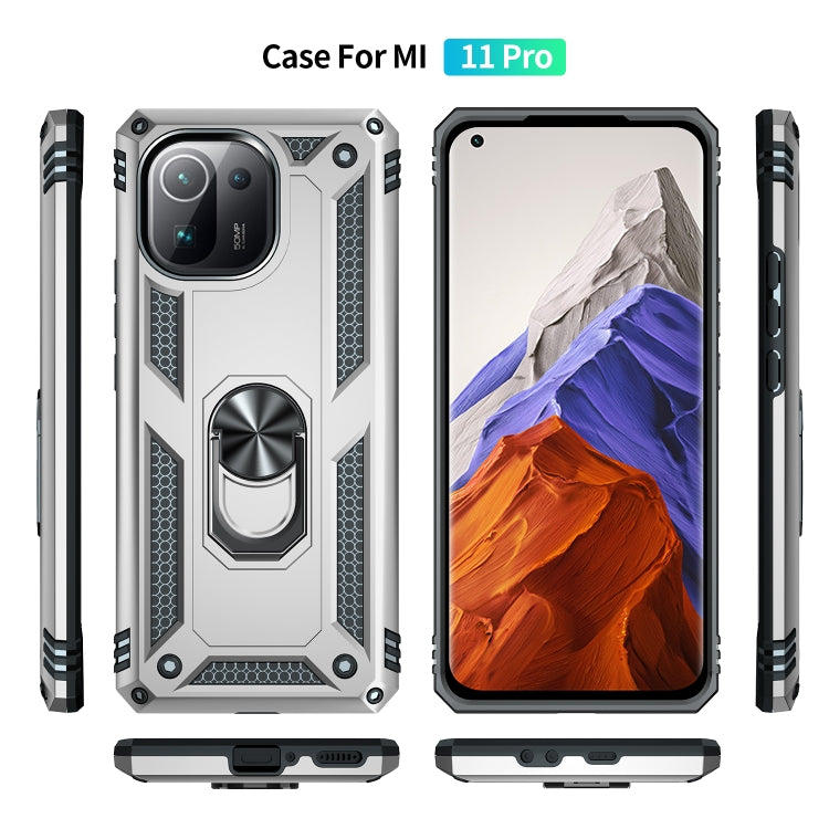 For Xiaomi Mi 11 Pro Shockproof TPU + PC Protective Case with 360 Degree Rotating Holder