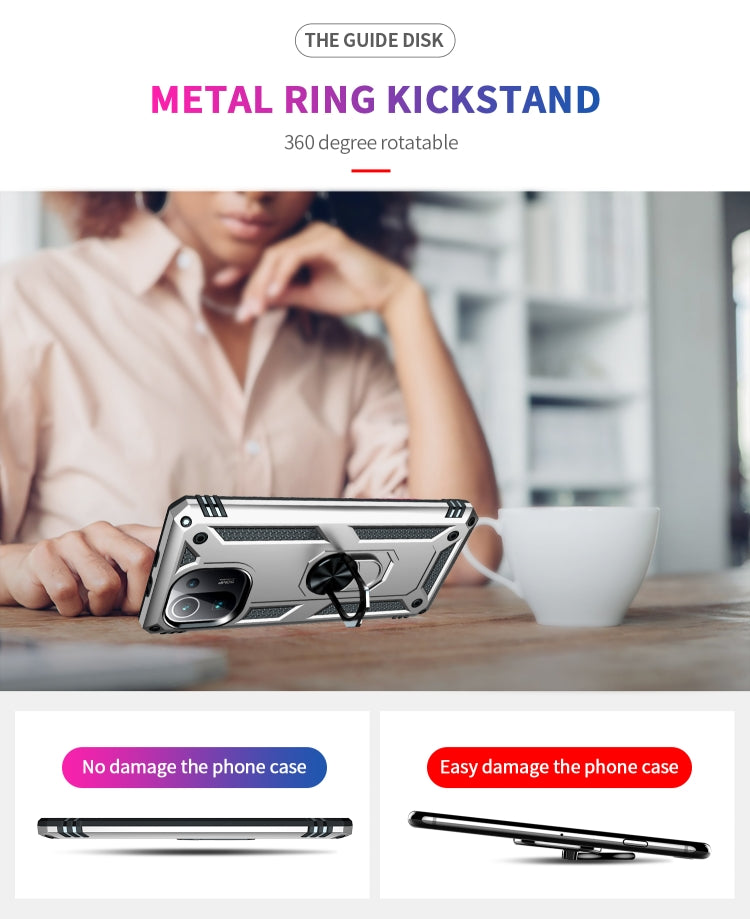 For Xiaomi Mi 11 Pro Shockproof TPU + PC Protective Case with 360 Degree Rotating Holder