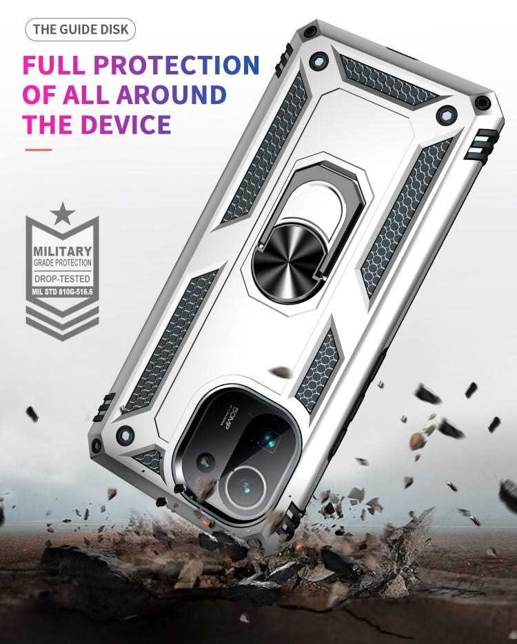 For Xiaomi Mi 11 Pro Shockproof TPU + PC Protective Case with 360 Degree Rotating Holder