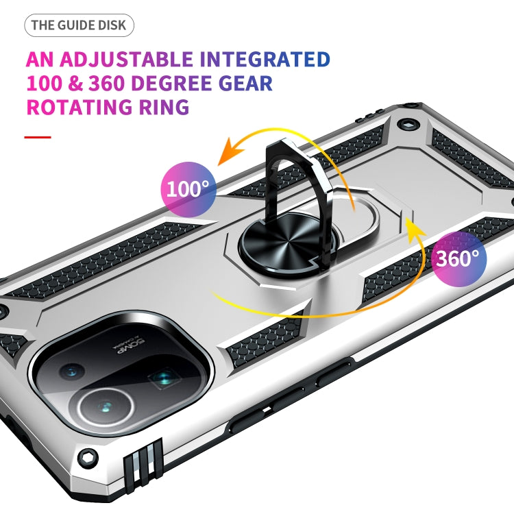For Xiaomi Mi 11 Pro Shockproof TPU + PC Protective Case with 360 Degree Rotating Holder