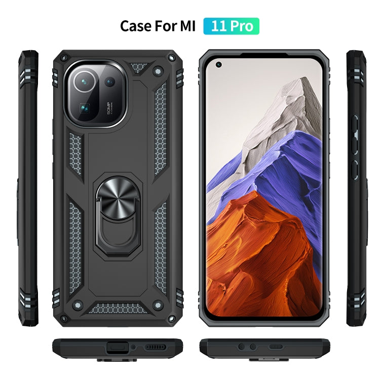 For Xiaomi Mi 11 Pro Shockproof TPU + PC Protective Case with 360 Degree Rotating Holder