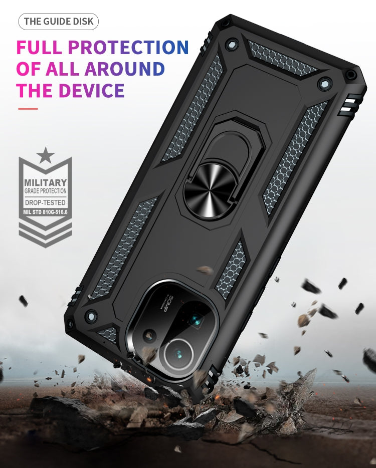 For Xiaomi Mi 11 Pro Shockproof TPU + PC Protective Case with 360 Degree Rotating Holder