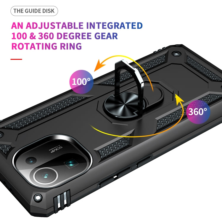 For Xiaomi Mi 11 Pro Shockproof TPU + PC Protective Case with 360 Degree Rotating Holder