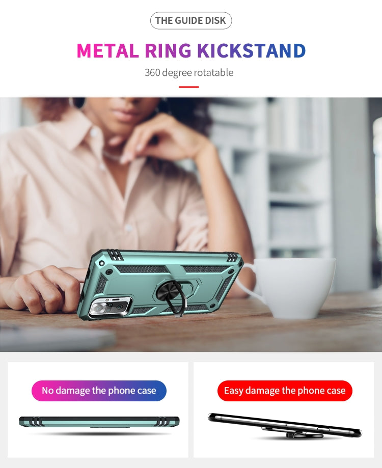 For Xiaomi Redmi Note 10 Pro Shockproof TPU + PC Protective Case with 360 Degree Rotating Holder