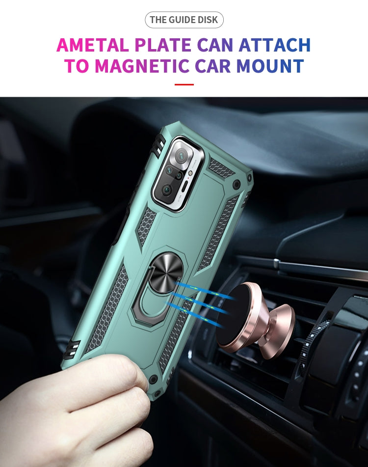 For Xiaomi Redmi Note 10 Pro Shockproof TPU + PC Protective Case with 360 Degree Rotating Holder