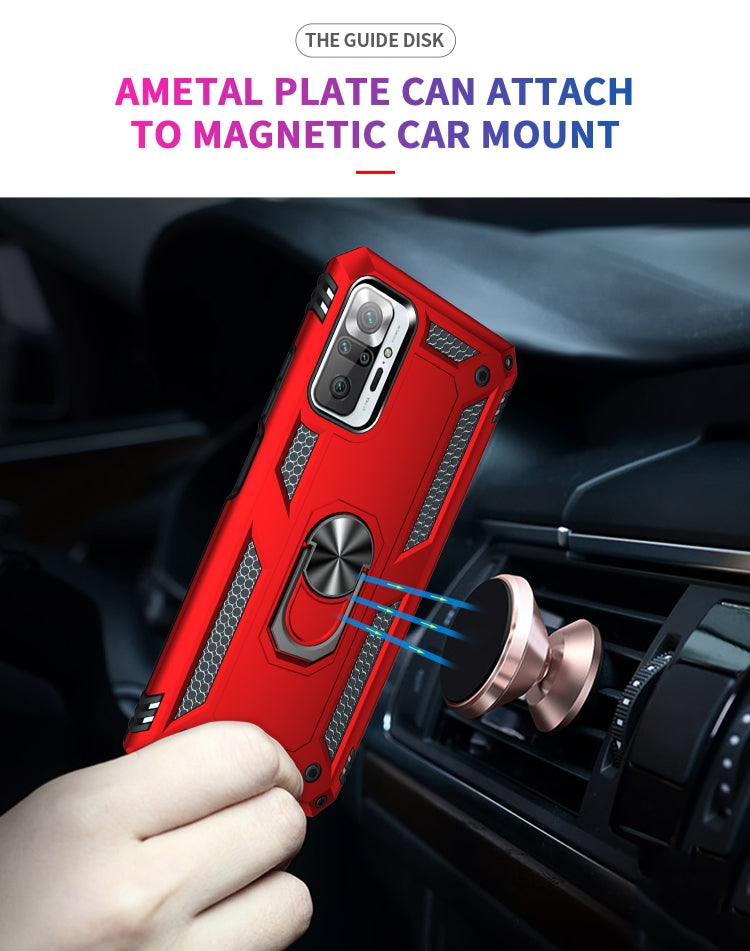 For Xiaomi Redmi Note 10 Pro Shockproof TPU + PC Protective Case with 360 Degree Rotating Holder