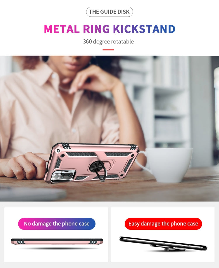 For Xiaomi Redmi Note 10 Pro Shockproof TPU + PC Protective Case with 360 Degree Rotating Holder