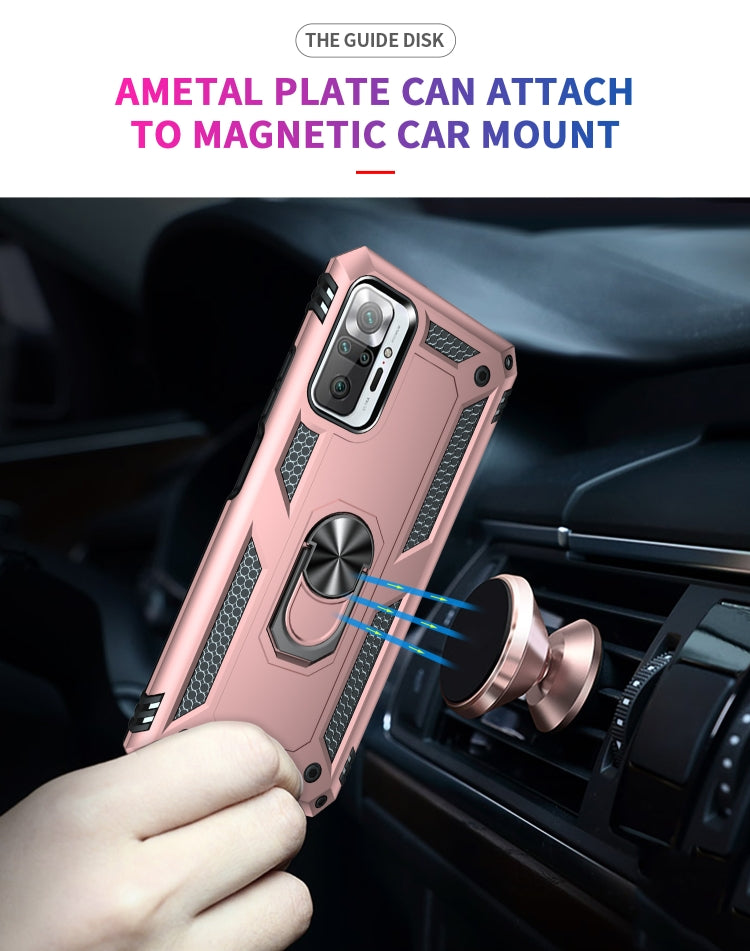 For Xiaomi Redmi Note 10 Pro Shockproof TPU + PC Protective Case with 360 Degree Rotating Holder