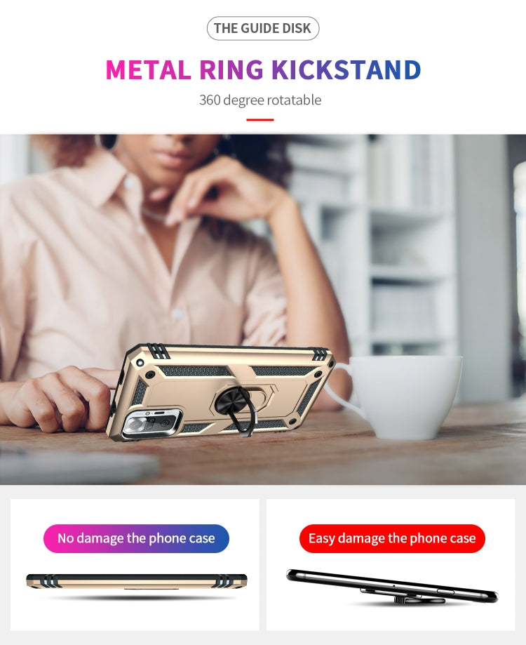 For Xiaomi Redmi Note 10 Pro Shockproof TPU + PC Protective Case with 360 Degree Rotating Holder