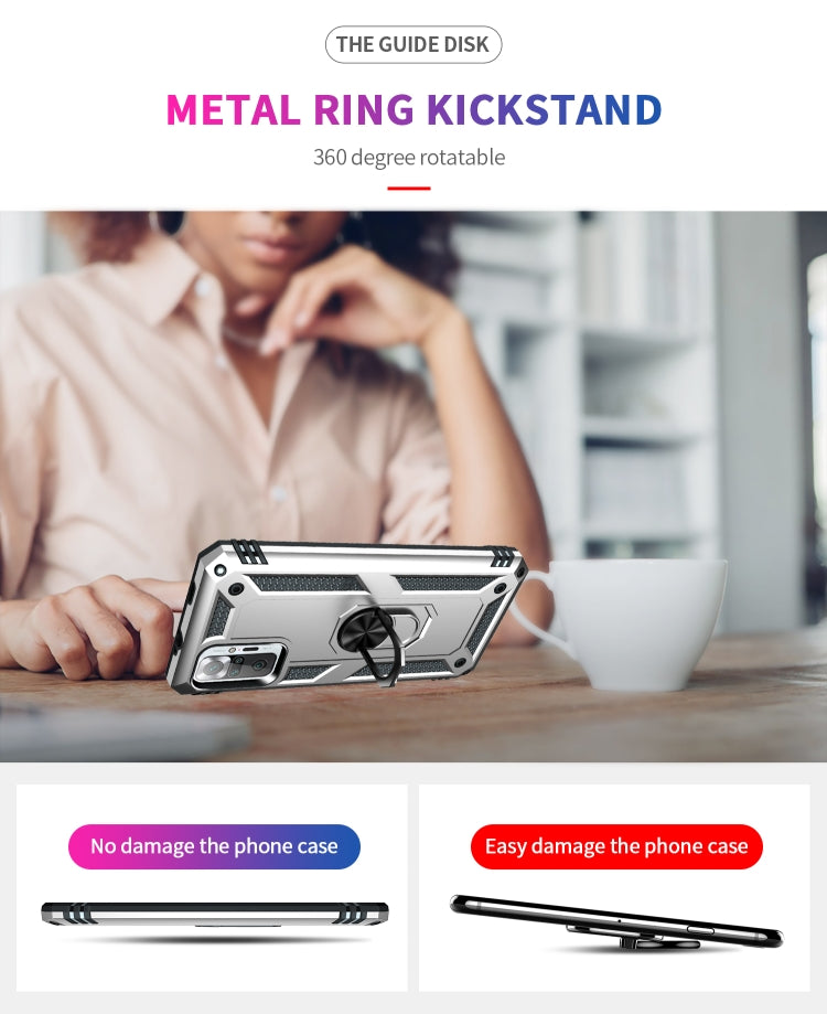 For Xiaomi Redmi Note 10 Pro Shockproof TPU + PC Protective Case with 360 Degree Rotating Holder